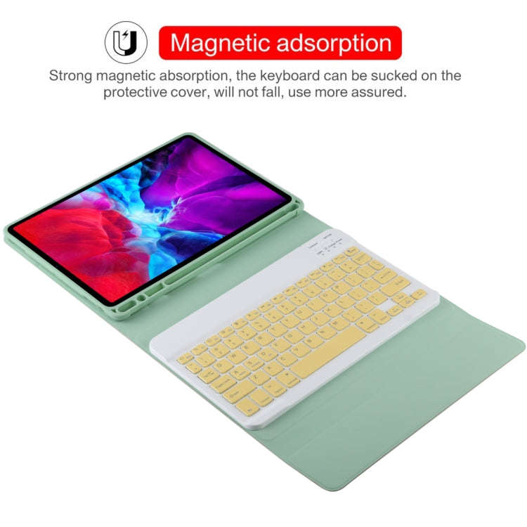 TG11B Detachable Bluetooth Yellow Keyboard + Microfiber Leather Tablet Case for iPad Pro 11 inch ...