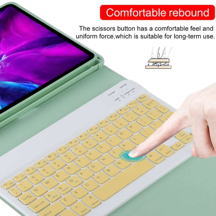TG11B Detachable Bluetooth Yellow Keyboard + Microfiber Leather Tablet Case for iPad Pro 11 inch ...