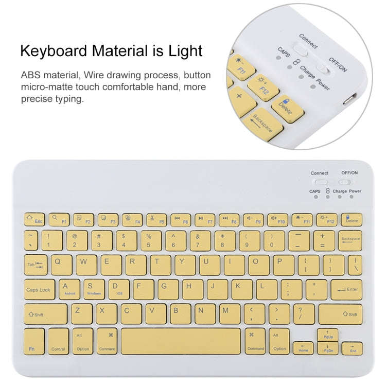 TG11B Detachable Bluetooth Yellow Keyboard + Microfiber Leather Tablet Case for iPad Pro 11 inch ...