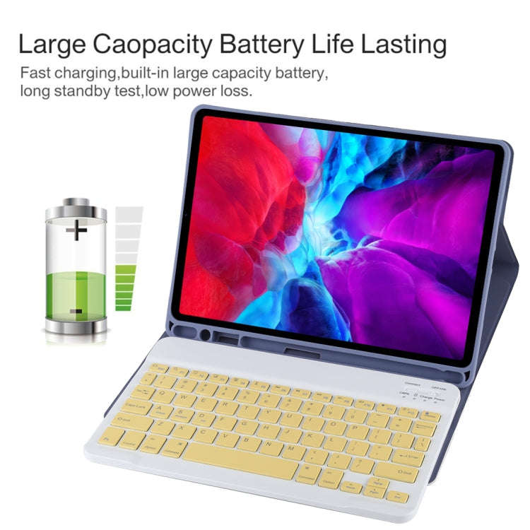 TG11B Detachable Bluetooth Yellow Keyboard + Microfiber Leather Tablet Case for iPad Pro 11 inch ...