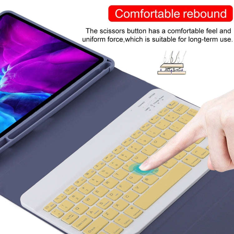 TG11B Detachable Bluetooth Yellow Keyboard + Microfiber Leather Tablet Case for iPad Pro 11 inch ...