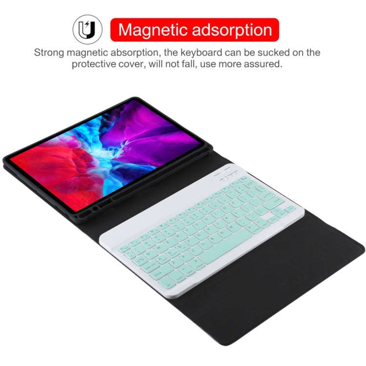 TG11B Detachable Bluetooth Green Keyboard + Microfiber Leather Tablet Case for iPad Pro 11 inch (...