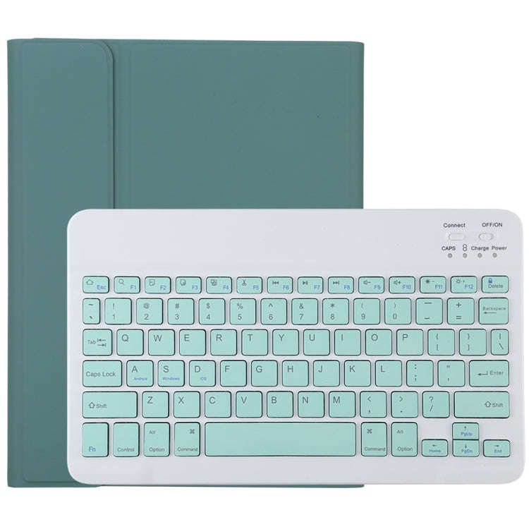 TG11B Detachable Bluetooth Green Keyboard + Microfiber Leather Tablet Case for iPad Pro 11 inch (...