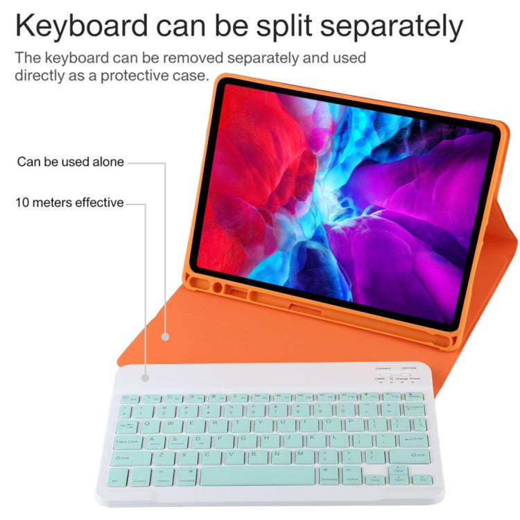 TG11B Detachable Bluetooth Green Keyboard + Microfiber Leather Tablet Case for iPad Pro 11 inch (...