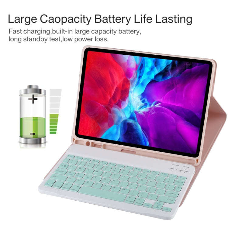 TG11B Detachable Bluetooth Green Keyboard + Microfiber Leather Tablet Case for iPad Pro 11 inch (...