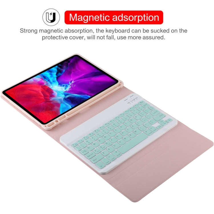 TG11B Detachable Bluetooth Green Keyboard + Microfiber Leather Tablet Case for iPad Pro 11 inch (...