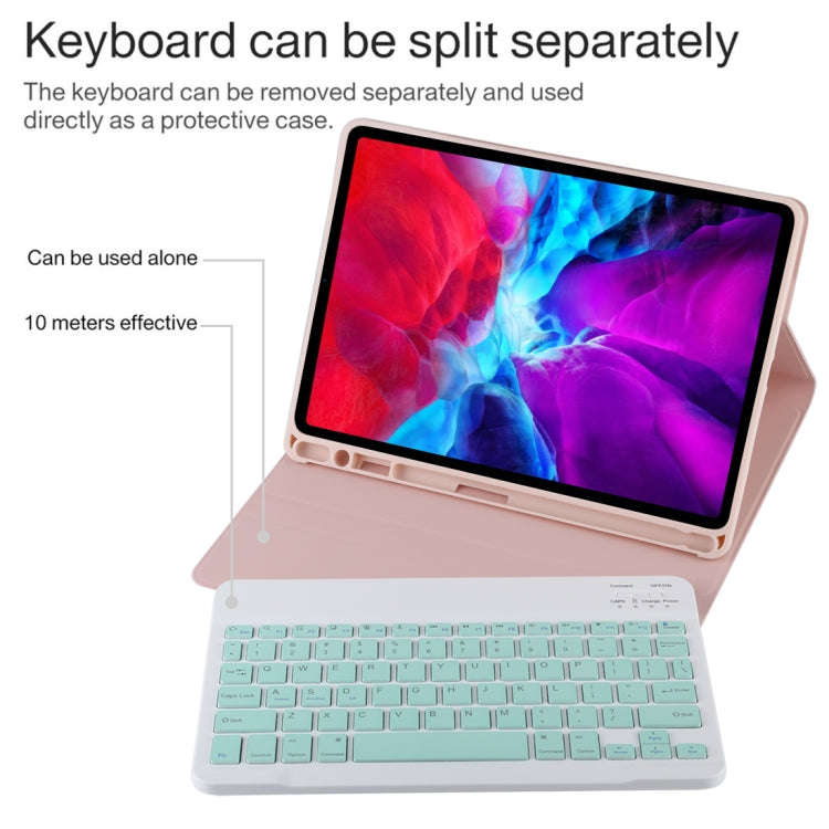 TG11B Detachable Bluetooth Green Keyboard + Microfiber Leather Tablet Case for iPad Pro 11 inch (...