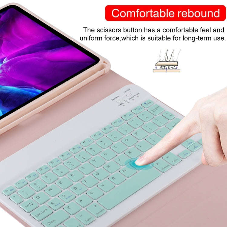 TG11B Detachable Bluetooth Green Keyboard + Microfiber Leather Tablet Case for iPad Pro 11 inch (...