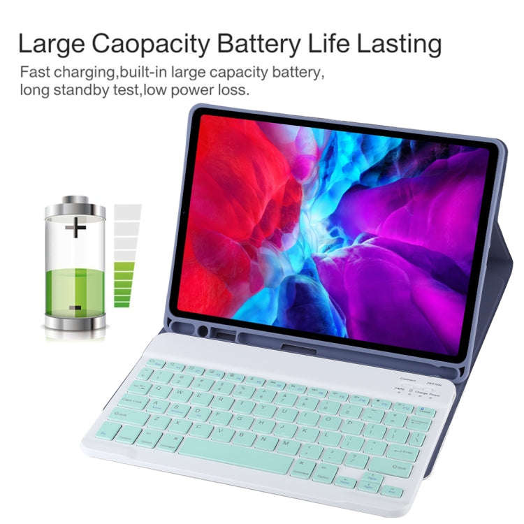 TG11B Detachable Bluetooth Green Keyboard + Microfiber Leather Tablet Case for iPad Pro 11 inch (...