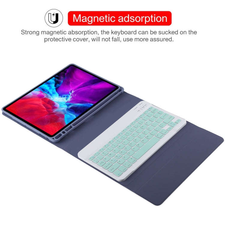 TG11B Detachable Bluetooth Green Keyboard + Microfiber Leather Tablet Case for iPad Pro 11 inch (...