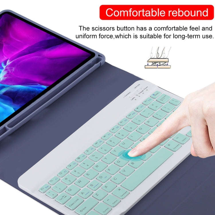 TG11B Detachable Bluetooth Green Keyboard + Microfiber Leather Tablet Case for iPad Pro 11 inch (...