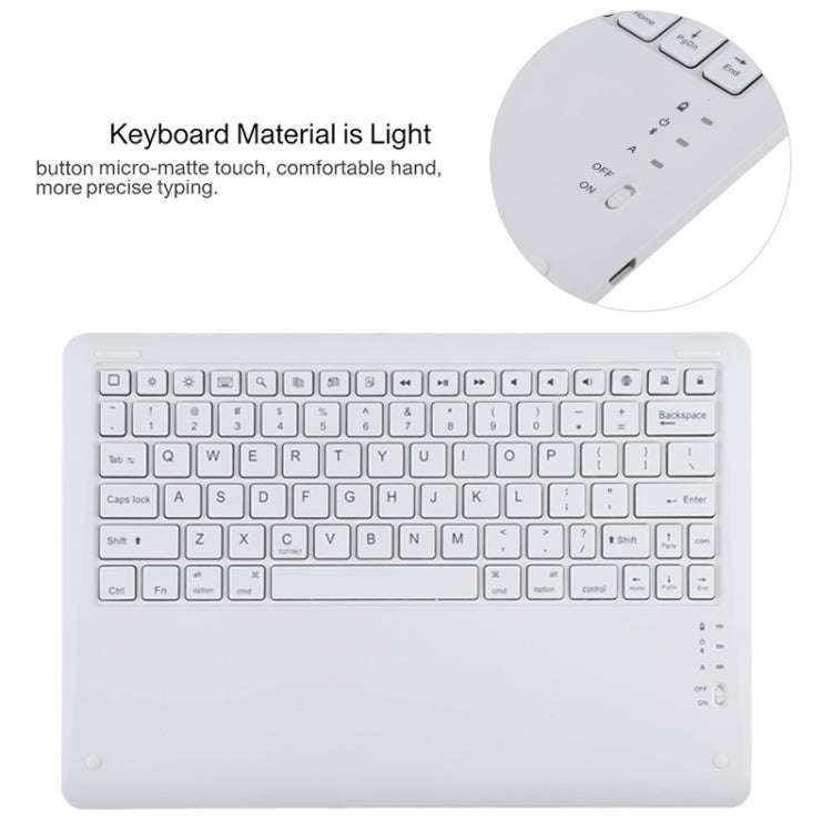 T129 Detachable Bluetooth White Keyboard Microfiber Leather Tablet Case for iPad Pro 12.9 inch (2...