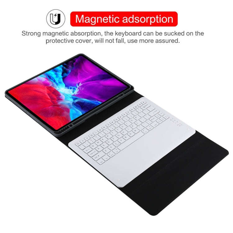 T129 Detachable Bluetooth White Keyboard Microfiber Leather Tablet Case for iPad Pro 12.9 inch (2...