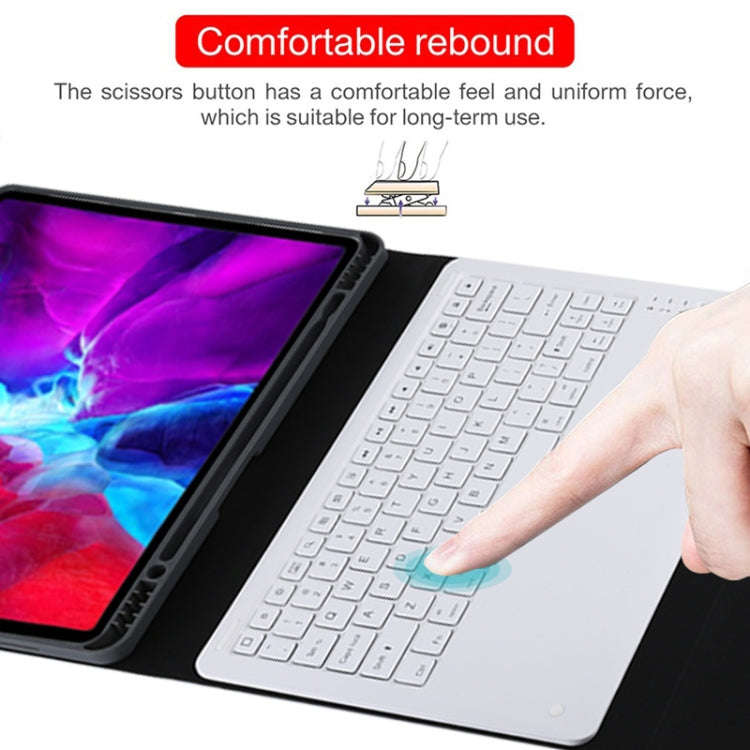 T129 Detachable Bluetooth White Keyboard Microfiber Leather Tablet Case for iPad Pro 12.9 inch (2...