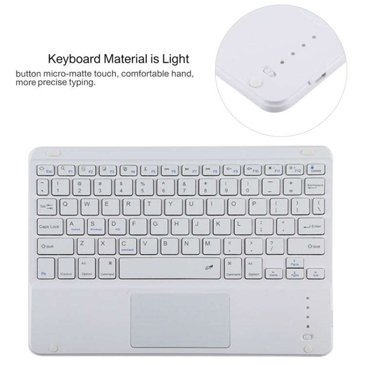 TG11BC Detachable Bluetooth White Keyboard Microfiber Leather Tablet Case for iPad Pro 11 inch (2...