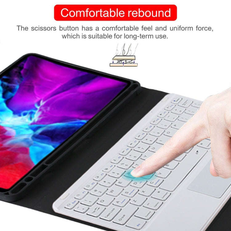 TG11BC Detachable Bluetooth White Keyboard Microfiber Leather Tablet Case for iPad Pro 11 inch (2...