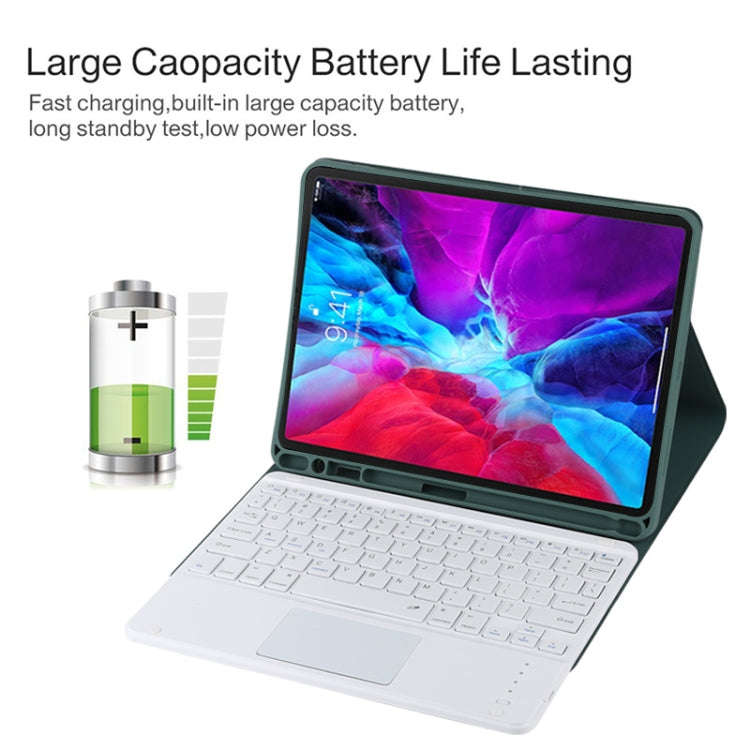 TG11BC Detachable Bluetooth White Keyboard Microfiber Leather Tablet Case for iPad Pro 11 inch (2...