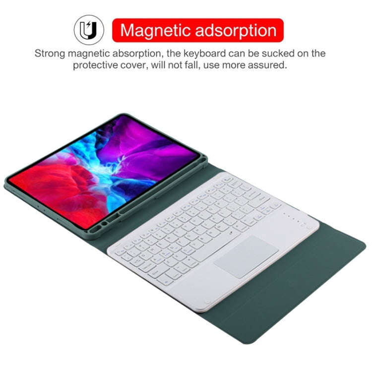 TG11BC Detachable Bluetooth White Keyboard Microfiber Leather Tablet Case for iPad Pro 11 inch (2...