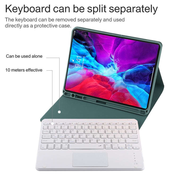 TG11BC Detachable Bluetooth White Keyboard Microfiber Leather Tablet Case for iPad Pro 11 inch (2...