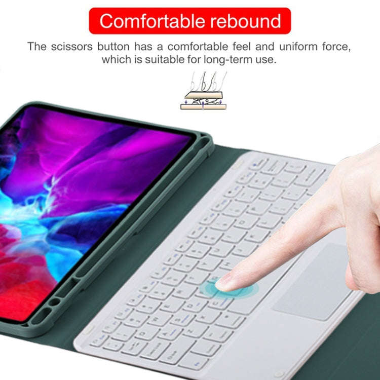 TG11BC Detachable Bluetooth White Keyboard Microfiber Leather Tablet Case for iPad Pro 11 inch (2...
