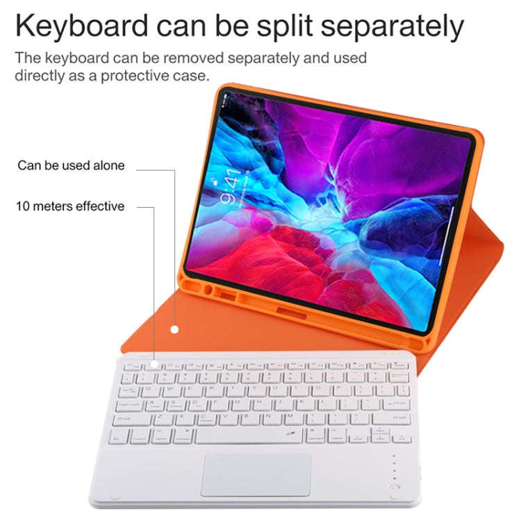 TG11BC Detachable Bluetooth White Keyboard Microfiber Leather Tablet Case for iPad Pro 11 inch (2...