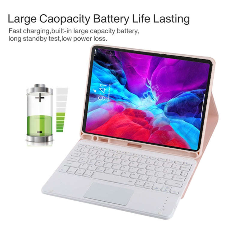 TG11BC Detachable Bluetooth White Keyboard Microfiber Leather Tablet Case for iPad Pro 11 inch (2...