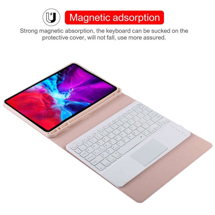 TG11BC Detachable Bluetooth White Keyboard Microfiber Leather Tablet Case for iPad Pro 11 inch (2...