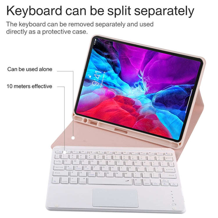 TG11BC Detachable Bluetooth White Keyboard Microfiber Leather Tablet Case for iPad Pro 11 inch (2...