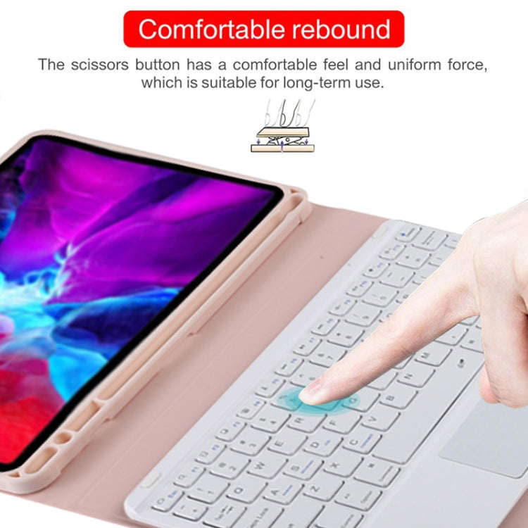 TG11BC Detachable Bluetooth White Keyboard Microfiber Leather Tablet Case for iPad Pro 11 inch (2...