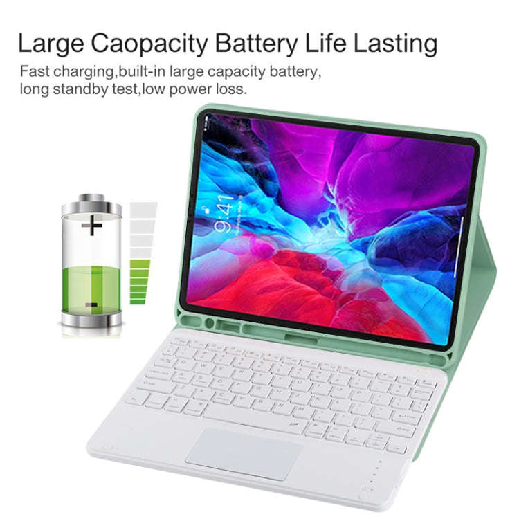 TG11BC Detachable Bluetooth White Keyboard Microfiber Leather Tablet Case for iPad Pro 11 inch (2...