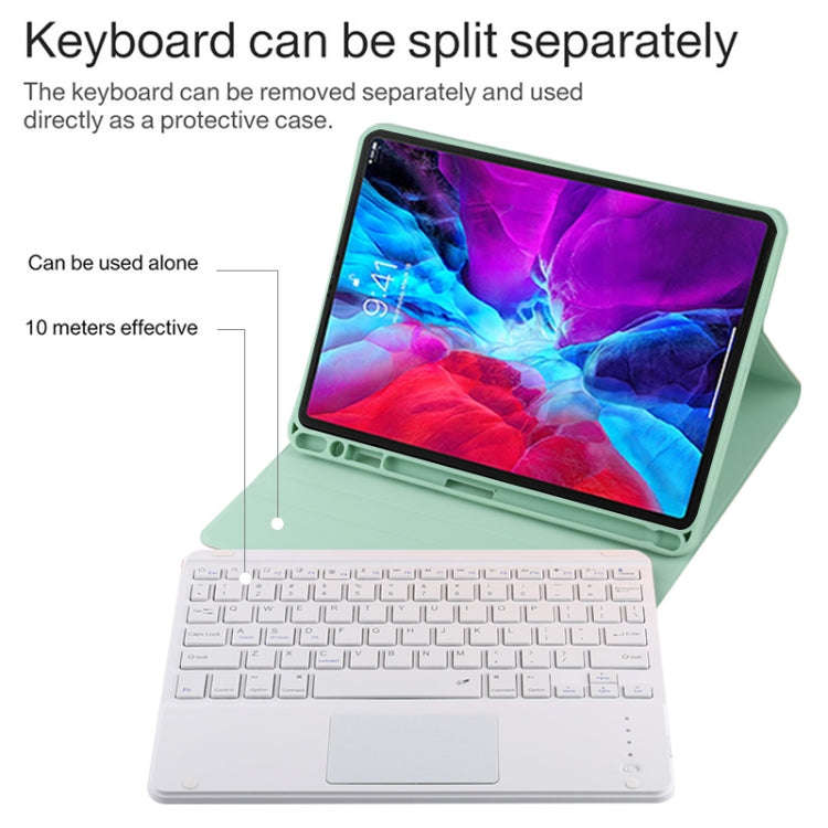 TG11BC Detachable Bluetooth White Keyboard Microfiber Leather Tablet Case for iPad Pro 11 inch (2...