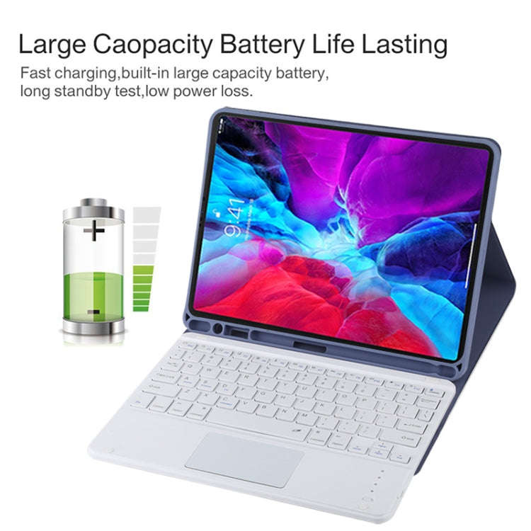 TG11BC Detachable Bluetooth White Keyboard Microfiber Leather Tablet Case for iPad Pro 11 inch (2...