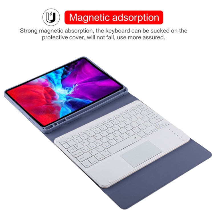 TG11BC Detachable Bluetooth White Keyboard Microfiber Leather Tablet Case for iPad Pro 11 inch (2...