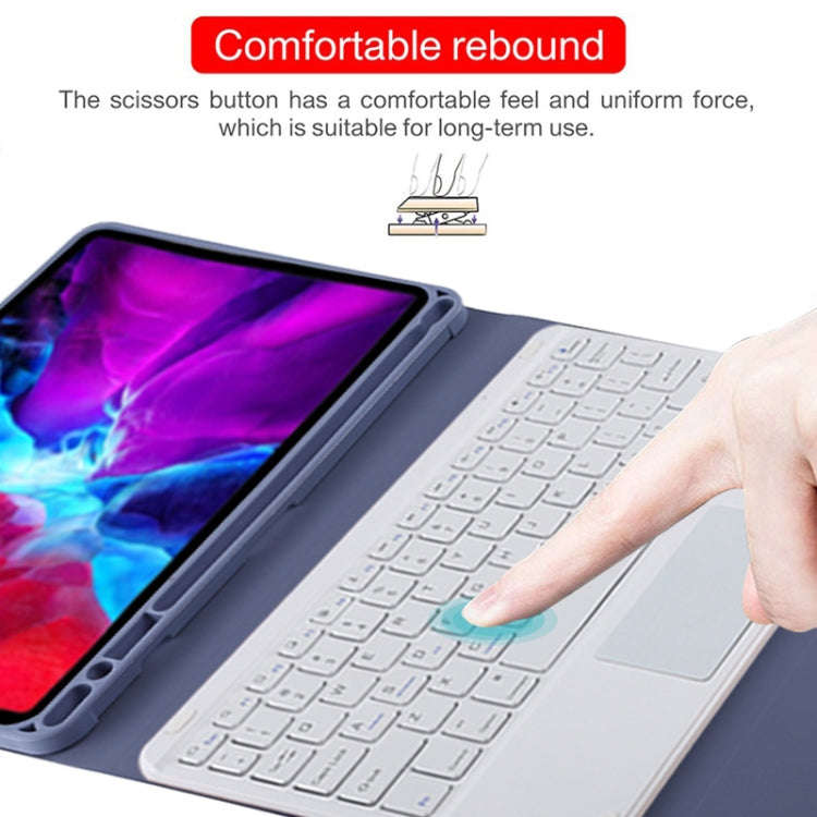 TG11BC Detachable Bluetooth White Keyboard Microfiber Leather Tablet Case for iPad Pro 11 inch (2...