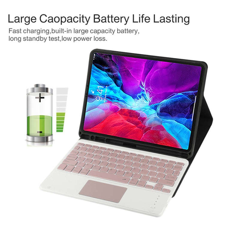TG11BC Detachable Bluetooth Pink Keyboard Microfiber Leather Tablet Case for iPad Pro 11 inch (20...