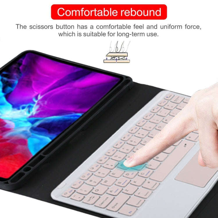 TG11BC Detachable Bluetooth Pink Keyboard Microfiber Leather Tablet Case for iPad Pro 11 inch (20...