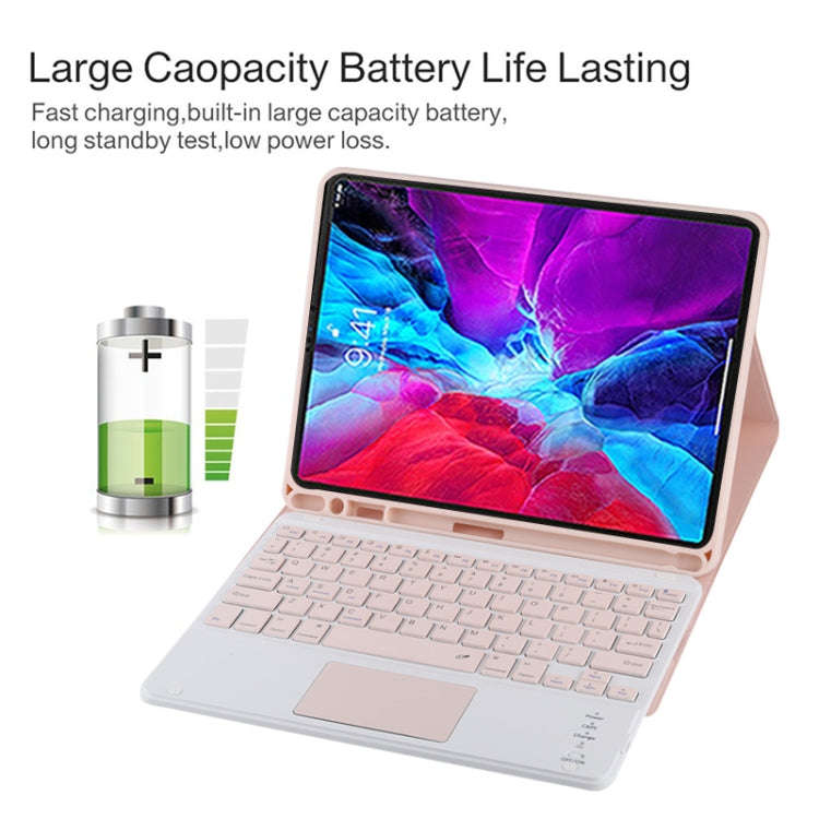 TG11BC Detachable Bluetooth Pink Keyboard Microfiber Leather Tablet Case for iPad Pro 11 inch (20...
