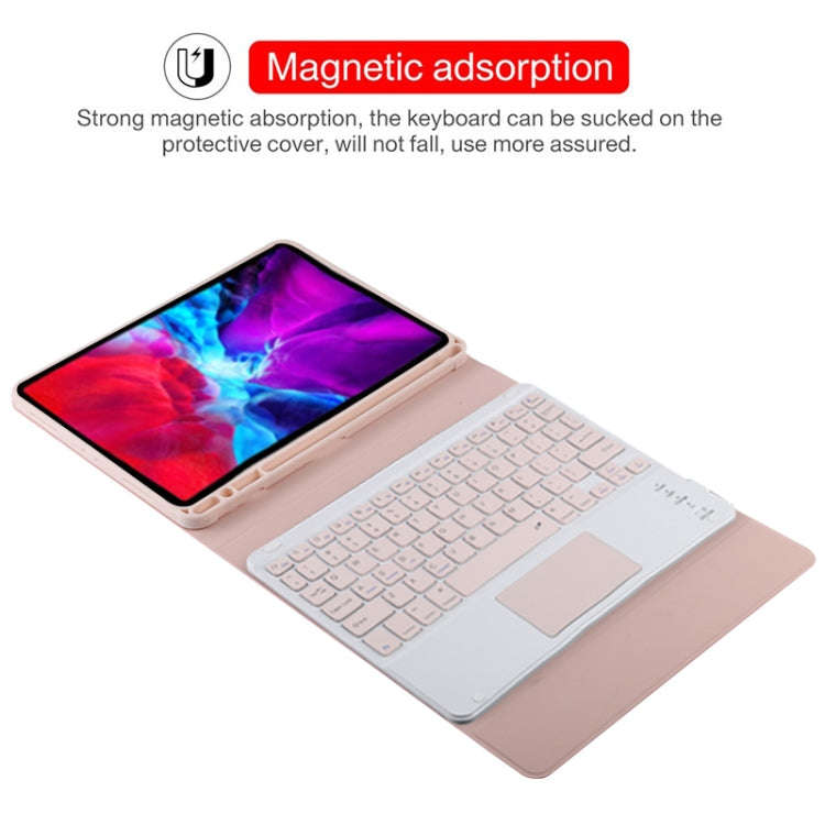 TG11BC Detachable Bluetooth Pink Keyboard Microfiber Leather Tablet Case for iPad Pro 11 inch (20...