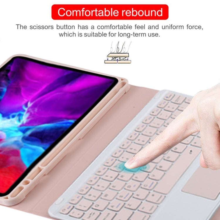 TG11BC Detachable Bluetooth Pink Keyboard Microfiber Leather Tablet Case for iPad Pro 11 inch (20...
