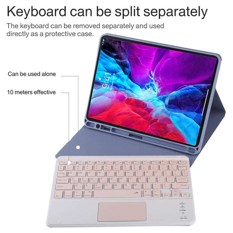 TG11BC Detachable Bluetooth Pink Keyboard Microfiber Leather Tablet Case for iPad Pro 11 inch (20...