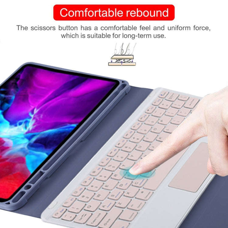 TG11BC Detachable Bluetooth Pink Keyboard Microfiber Leather Tablet Case for iPad Pro 11 inch (20...