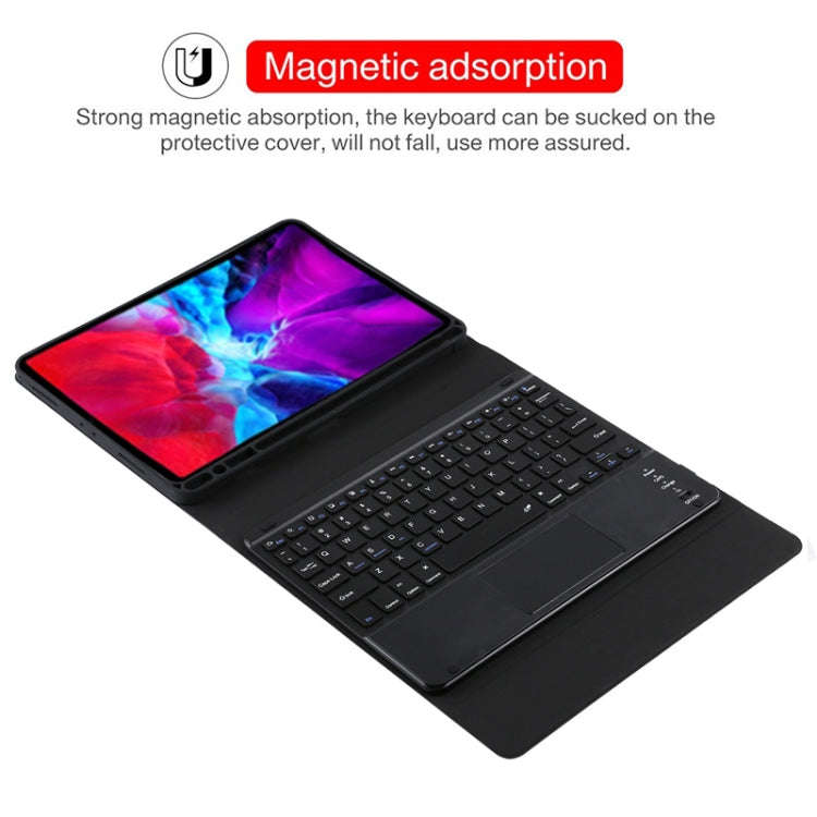 TG11BC Detachable Bluetooth Black Keyboard Microfiber Leather Tablet Case for iPad Pro 11 inch (2...