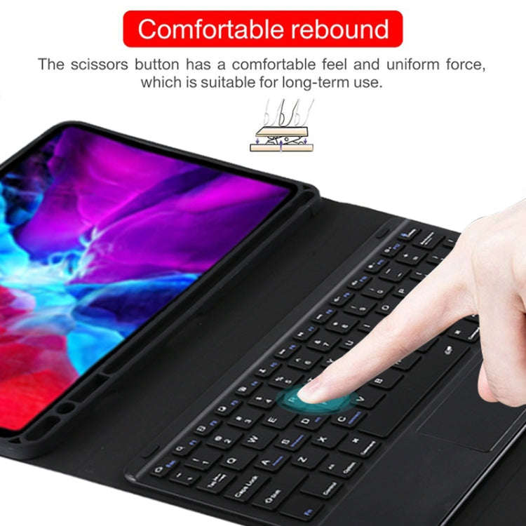 TG11BC Detachable Bluetooth Black Keyboard Microfiber Leather Tablet Case for iPad Pro 11 inch (2...