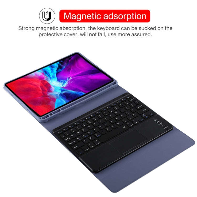 TG11BC Detachable Bluetooth Black Keyboard Microfiber Leather Tablet Case for iPad Pro 11 inch (2...