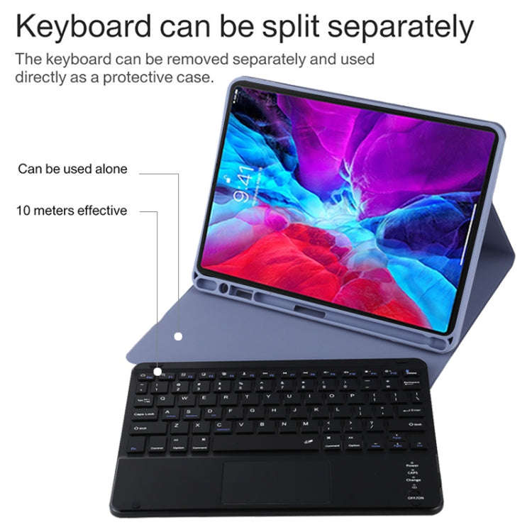 TG11BC Detachable Bluetooth Black Keyboard Microfiber Leather Tablet Case for iPad Pro 11 inch (2...