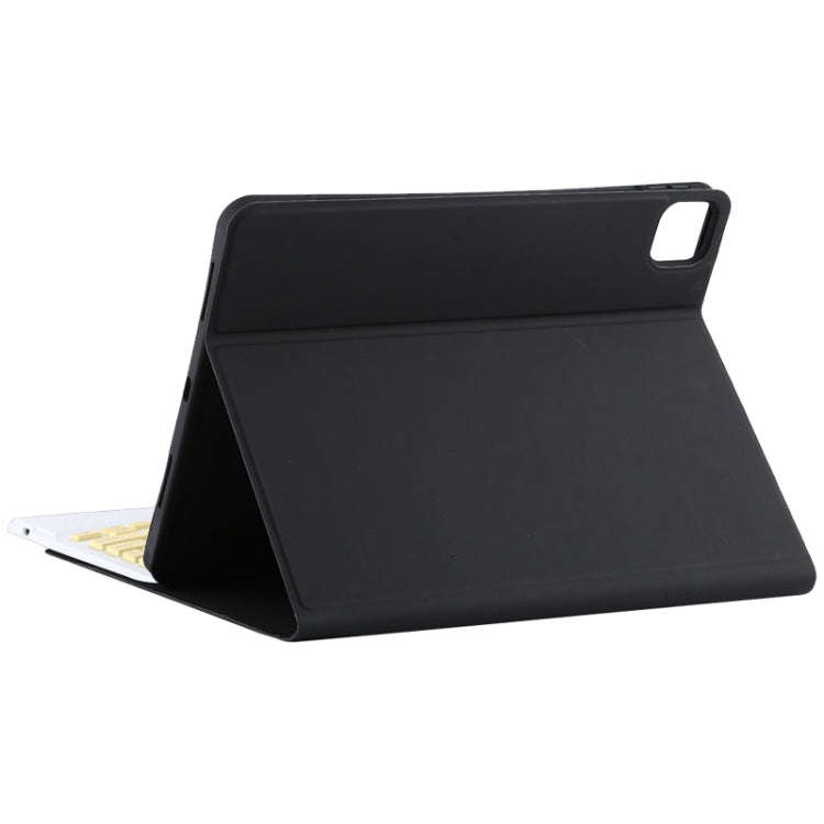 TG11BC Detachable Bluetooth Yellow Keyboard Microfiber Leather Tablet Case for iPad Pro 11 inch (...
