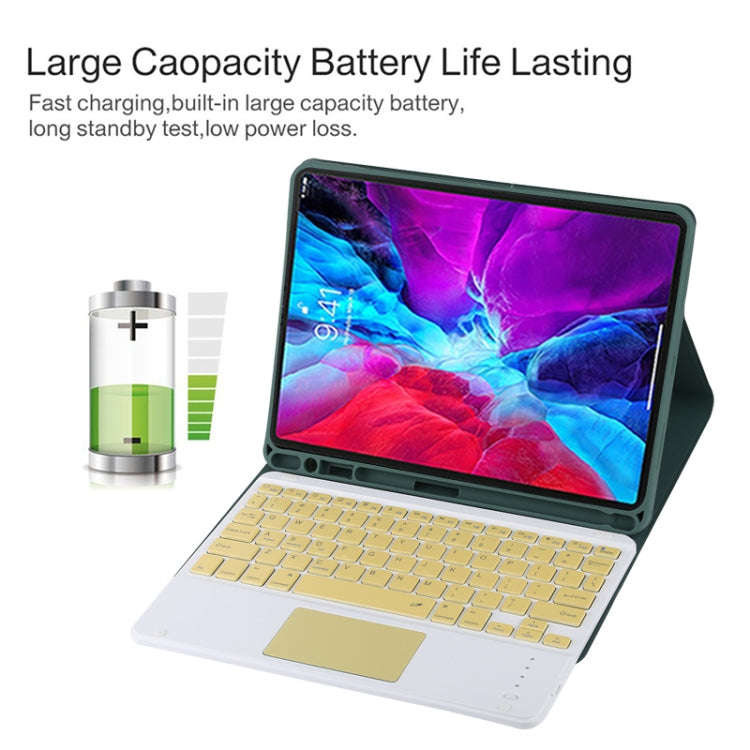 TG11BC Detachable Bluetooth Yellow Keyboard Microfiber Leather Tablet Case for iPad Pro 11 inch (...