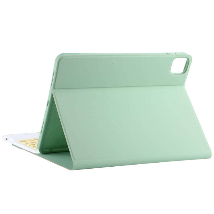 TG11BC Detachable Bluetooth Yellow Keyboard Microfiber Leather Tablet Case for iPad Pro 11 inch (...