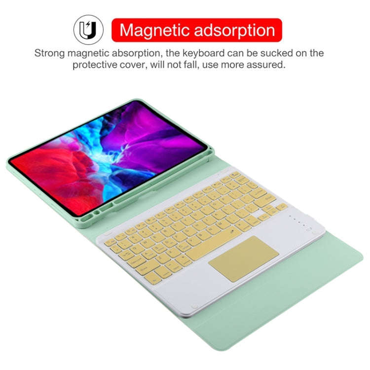 TG11BC Detachable Bluetooth Yellow Keyboard Microfiber Leather Tablet Case for iPad Pro 11 inch (...