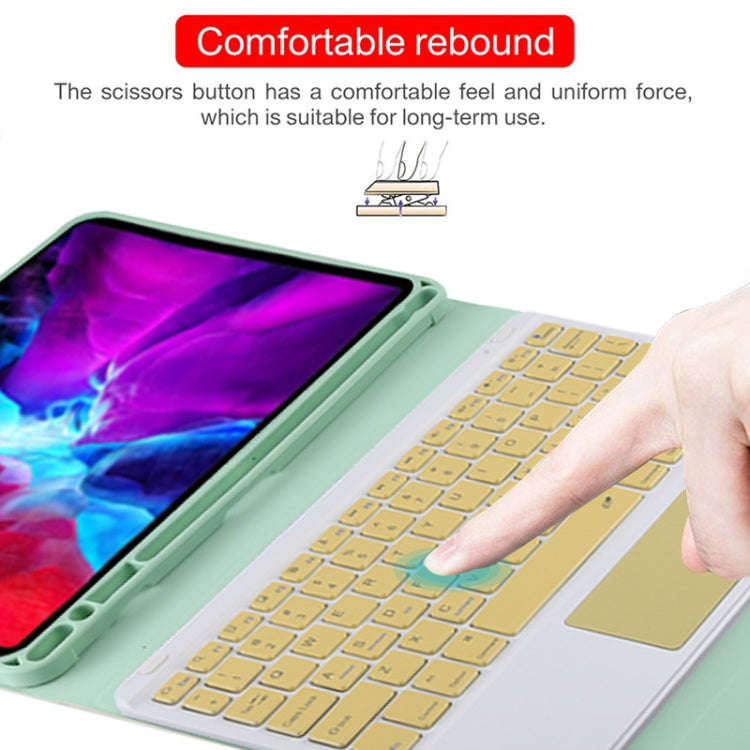 TG11BC Detachable Bluetooth Yellow Keyboard Microfiber Leather Tablet Case for iPad Pro 11 inch (...